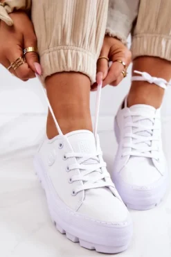 Damskie Trampki Na Platformie BIG STAR JJ274488 Białe