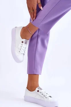 Damskie Trampki Na Platformie Cross Jeans LL2R4040 Białe