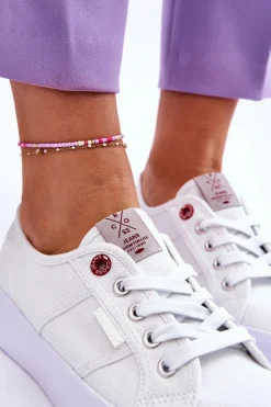 Damskie Trampki Na Platformie Cross Jeans LL2R4040 Białe