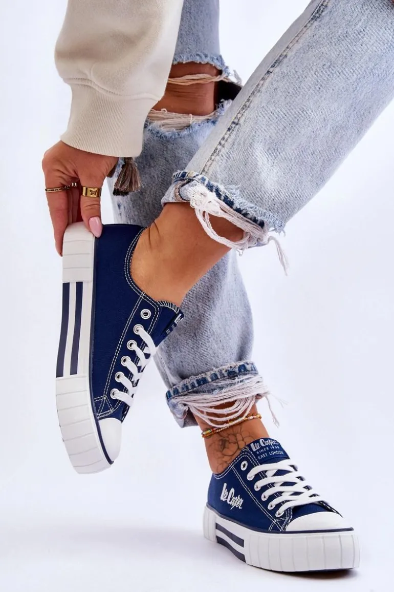 Damskie Trampki Na Platformie Lee Cooper LCW-23-31-1803L Granatowe