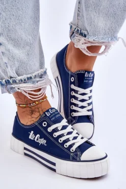 Damskie Trampki Na Platformie Lee Cooper LCW-23-31-1803L Granatowe