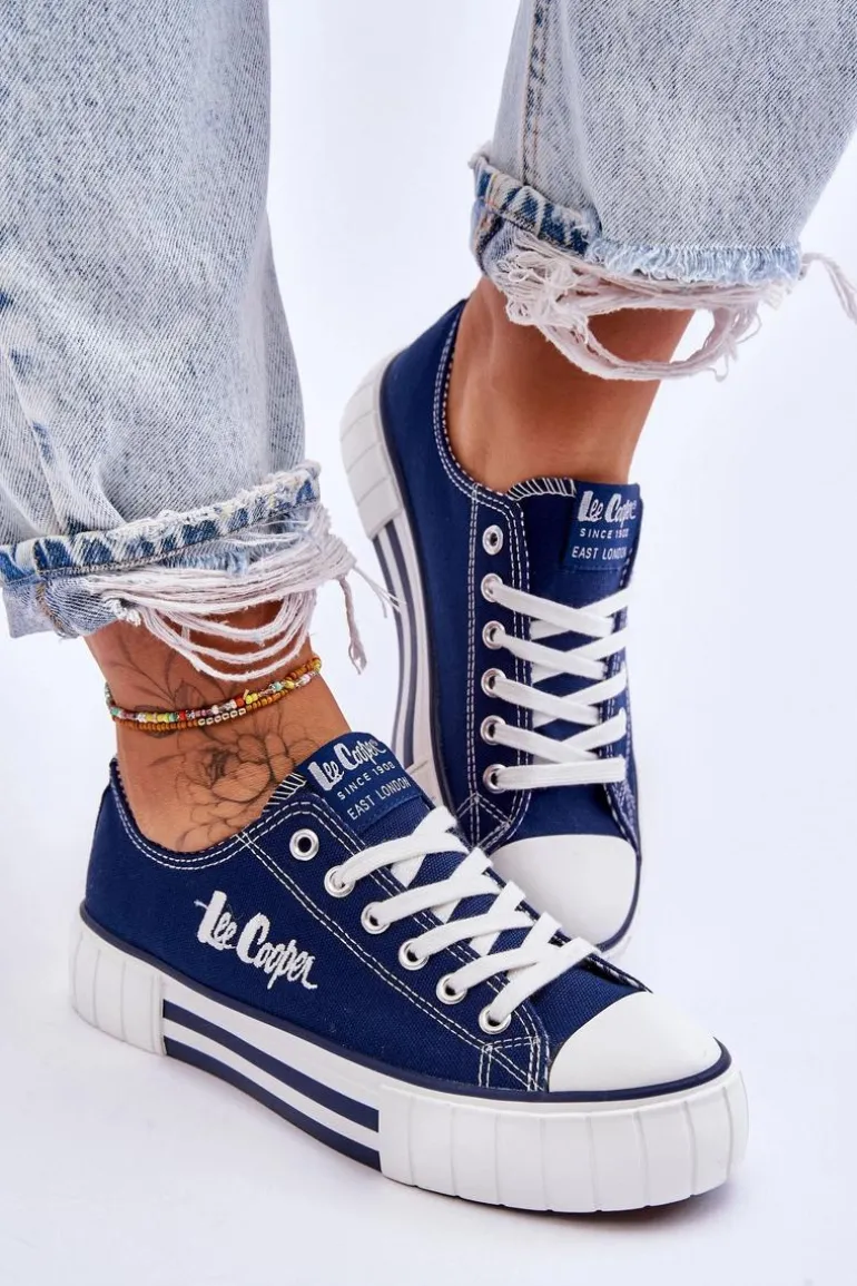 Damskie Trampki Na Platformie Lee Cooper LCW-23-31-1803L Granatowe
