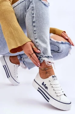 Damskie Trampki Na Platformie Lee Cooper LCW-23-31-1802L Białe