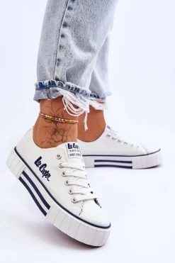 Damskie Trampki Na Platformie Lee Cooper LCW-23-31-1802L Białe