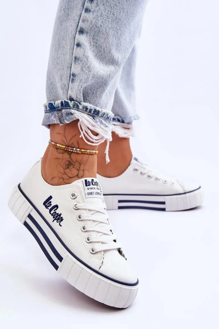 Damskie Trampki Na Platformie Lee Cooper LCW-23-31-1802L Białe