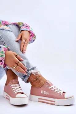 Damskie Trampki Na Platformie Lee Cooper LCW-23-31-1804L Różowe