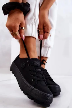 Damskie Trampki Na Platformie BIG STAR JJ274489 Czarne