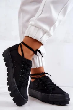 Damskie Trampki Na Platformie BIG STAR JJ274489 Czarne