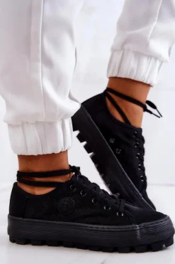 Damskie Trampki Na Platformie BIG STAR JJ274489 Czarne