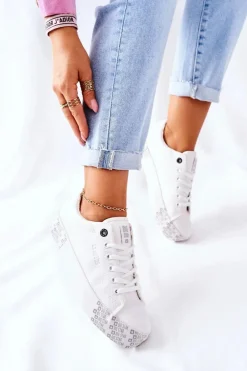 Damskie Trampki Na Platformie BIG STAR II274181 Białe