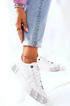 Damskie Trampki Na Platformie BIG STAR II274181 Białe