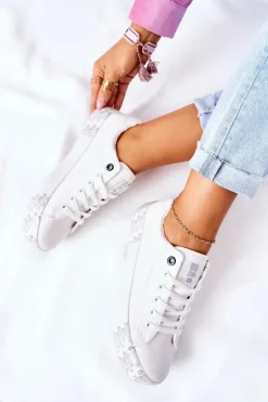 Damskie Trampki Na Platformie BIG STAR II274181 Białe