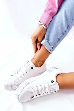 Damskie Trampki Na Platformie BIG STAR II274181 Białe