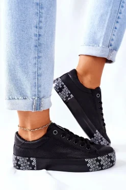 Damskie Trampki Na Platformie BIG STAR II274183 Czarne