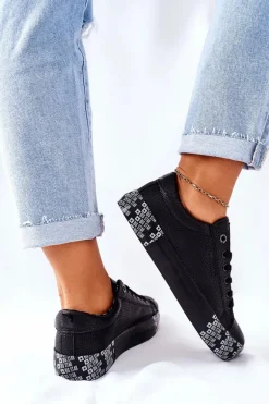 Damskie Trampki Na Platformie BIG STAR II274183 Czarne
