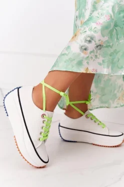 Damskie Trampki Na Platformie Białe Electric Love