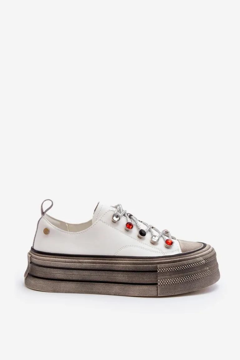 Damskie Trampki Na Platformie GOE NN2N4054 Białe