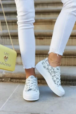 Damskie Trampki Na Platformie Białe Humphrey