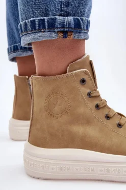 Damskie Trampki Na Suwak Ocieplane Camel Big Star MM274026