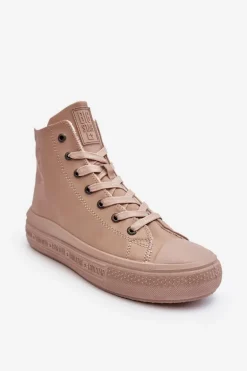 Damskie Trampki Na Suwak Ocieplane Beżowe Big Star MM274022