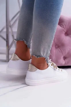 Damskie Trampki Skórzane Białe Viss