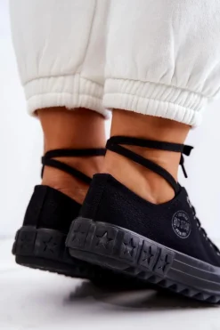 Damskie Trampki Tenisówki BIG STAR JJ274510 Czarne