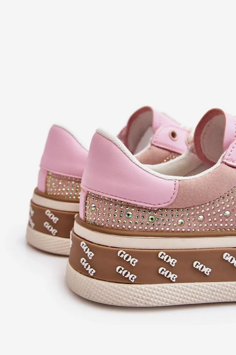 Damskie Trampki Z Dżetami GOE LL2N4057 Różowe