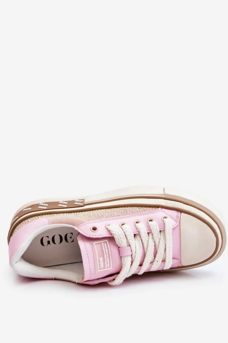 Damskie Trampki Z Dżetami GOE LL2N4057 Różowe