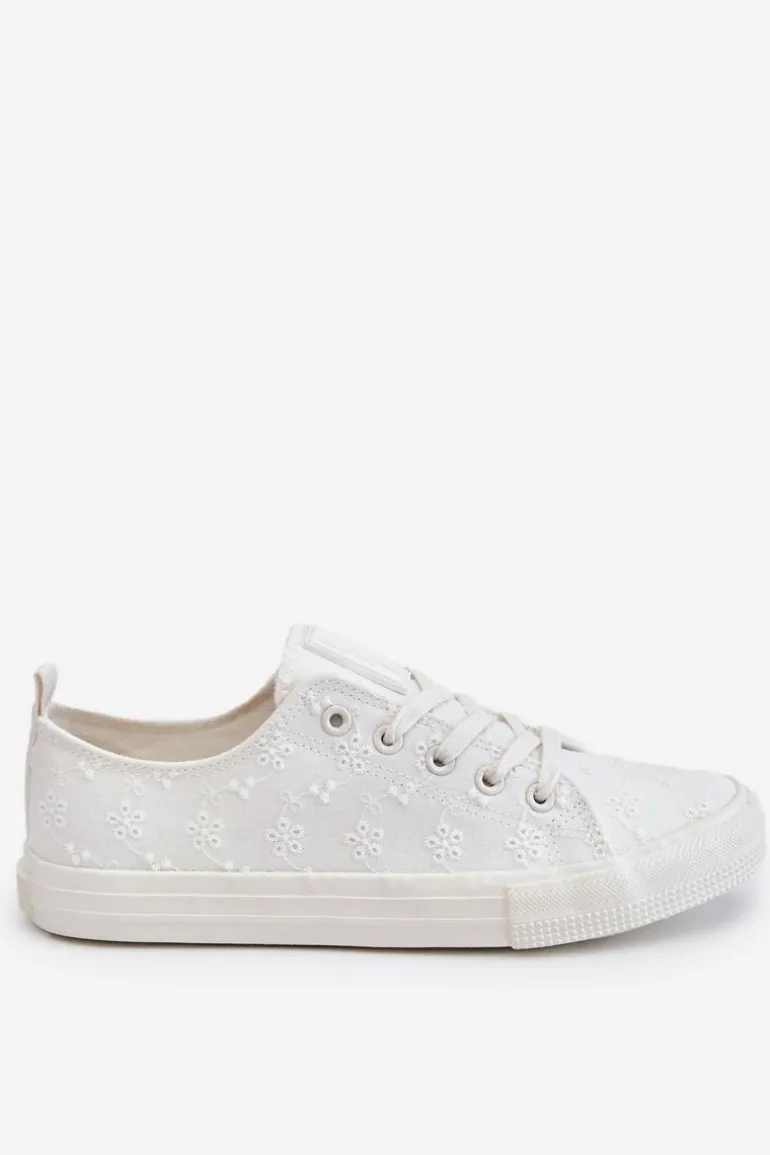 Damskie Trampki Z Haftem Big Star LL274223 Białe