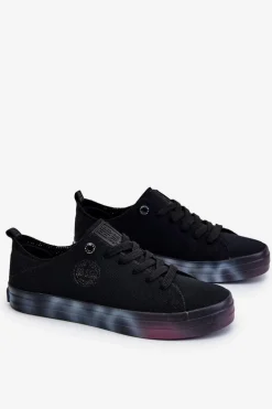 Damskie Trampki Z Kolorową Platformą Big Star LL274239 Czarne