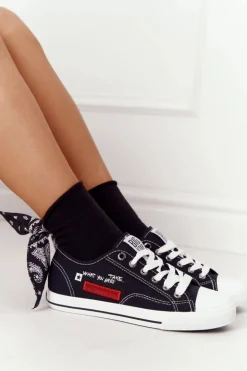 Damskie Trampki Z Napisem BIG STAR FF274082 Czarne