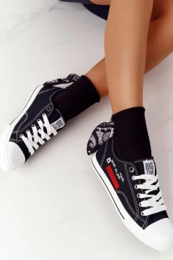 Damskie Trampki Z Napisem BIG STAR FF274082 Czarne
