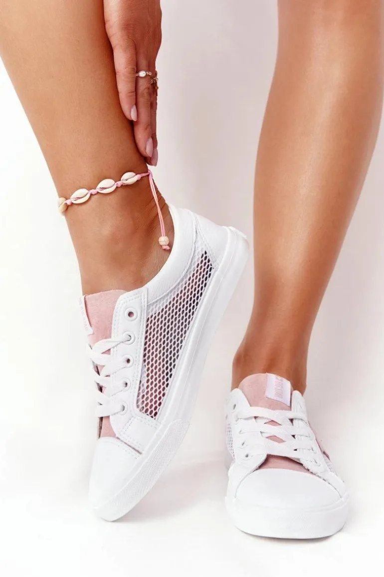 Damskie Trampki Z Siateczką Big Star DD274688 Biało-Różowe