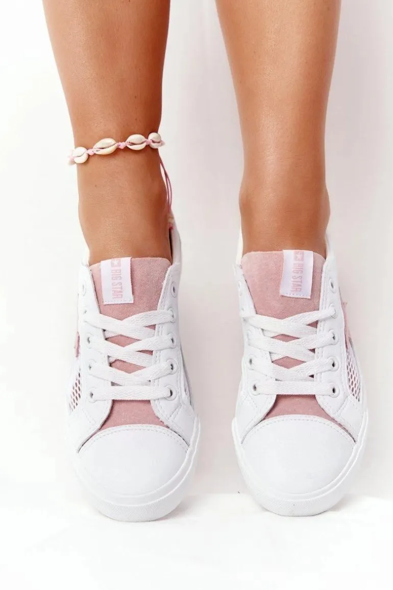 Damskie Trampki Z Siateczką Big Star DD274688 Biało-Różowe