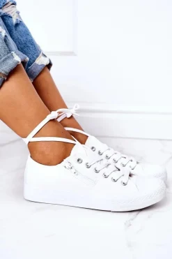 Damskie Trampki Z Suwakiem Białe Malani