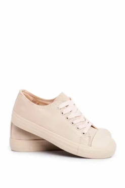 Damskie Trampki Zamszowe Beżowe El Paso