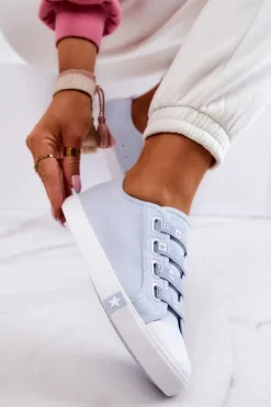 Damskie Trampki Ze Ściągaczami BIG STAR HH274095 Niebieskie