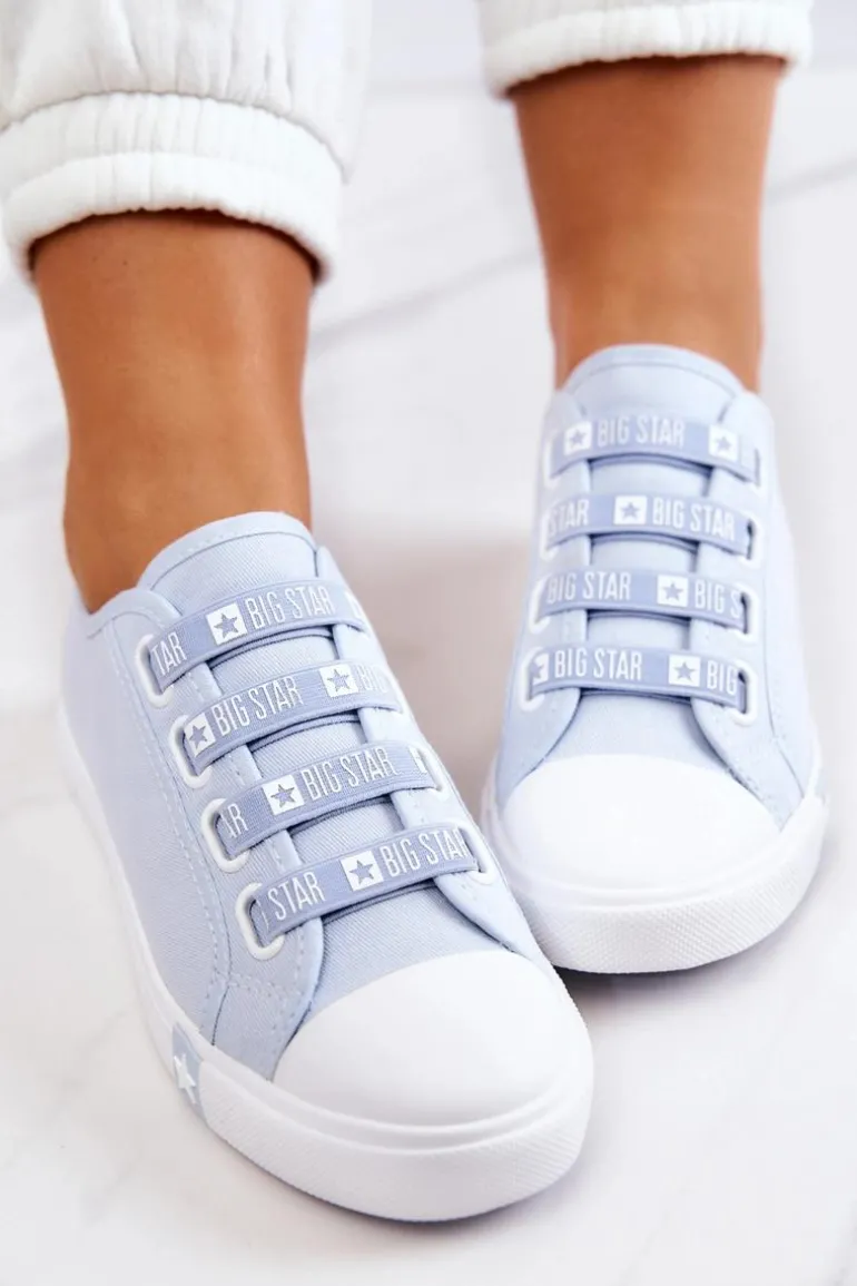 Damskie Trampki Ze Ściągaczami BIG STAR HH274095 Niebieskie