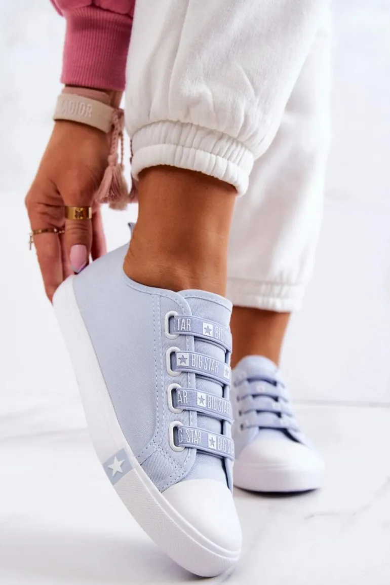 Damskie Trampki Ze Ściągaczami BIG STAR HH274095 Niebieskie