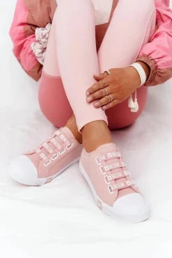 Damskie Trampki Ze Ściągaczami BIG STAR HH274096 Różowe