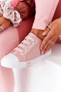 Damskie Trampki Ze Ściągaczami BIG STAR HH274096 Różowe