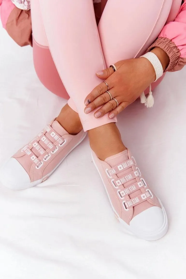 Damskie Trampki Ze Ściągaczami BIG STAR HH274096 Różowe