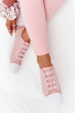 Damskie Trampki Ze Ściągaczami BIG STAR HH274096 Różowe