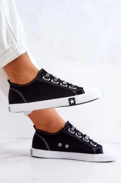 Damskie Trampki Ze Ściągaczami BIG STAR HH274098 Czarne