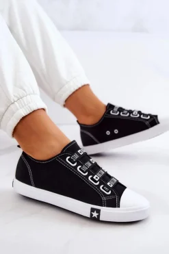 Damskie Trampki Ze Ściągaczami BIG STAR HH274098 Czarne