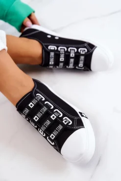 Damskie Trampki Ze Ściągaczami BIG STAR HH274098 Czarne