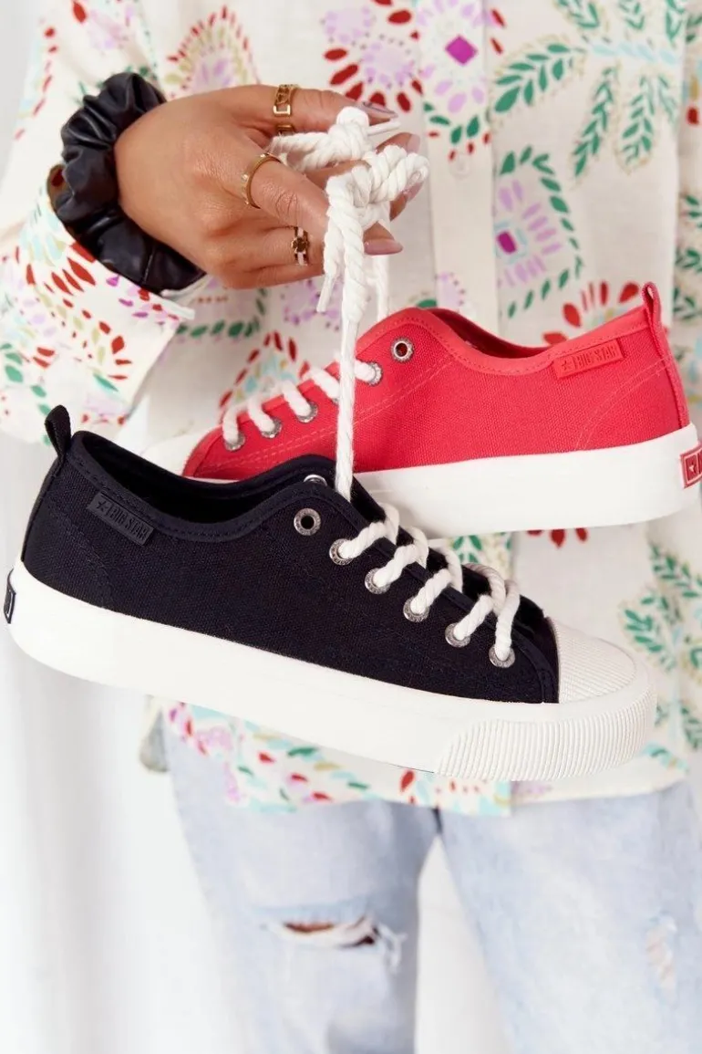 Damskie Trampki Ze Sznurkiem BIG STAR FF274185 Czerwone