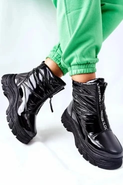 Damskie Trapery Botki Czarne Echowen