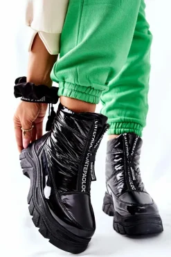 Damskie Trapery Botki Czarne Echowen