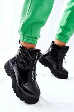 Damskie Trapery Botki Czarne Echowen